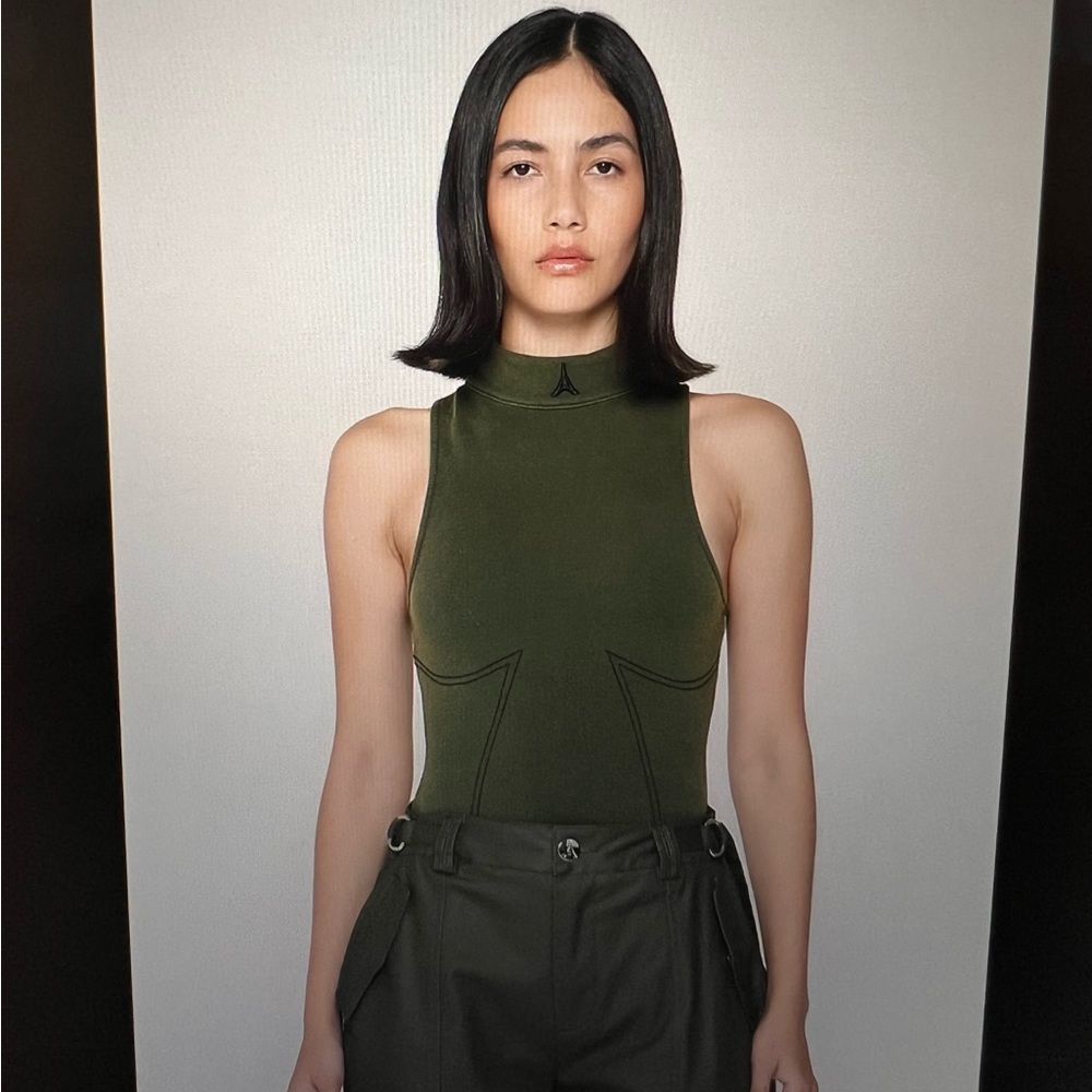 Maniére De Voir High Neck Racer Bodysuit